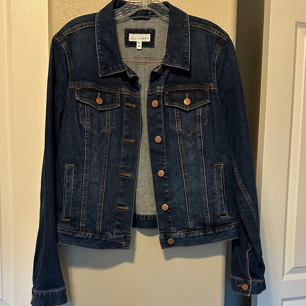 LOFT Indigo Denim Jacket with Copper Buttons